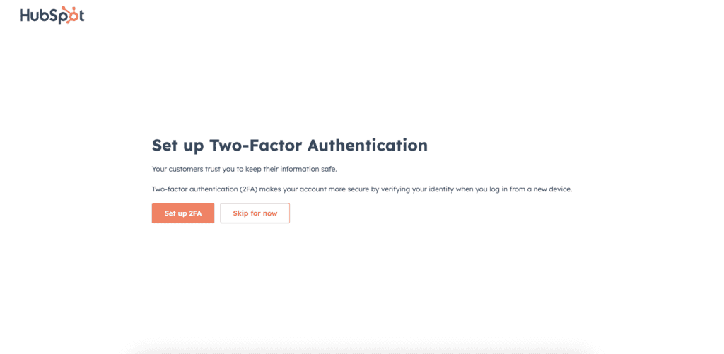 2FA HubSpot